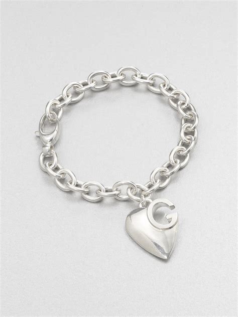 gucci silver heart bracelet